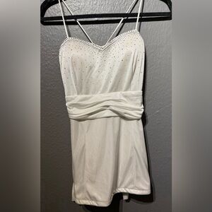 Elegant White top with Rhinestone Details